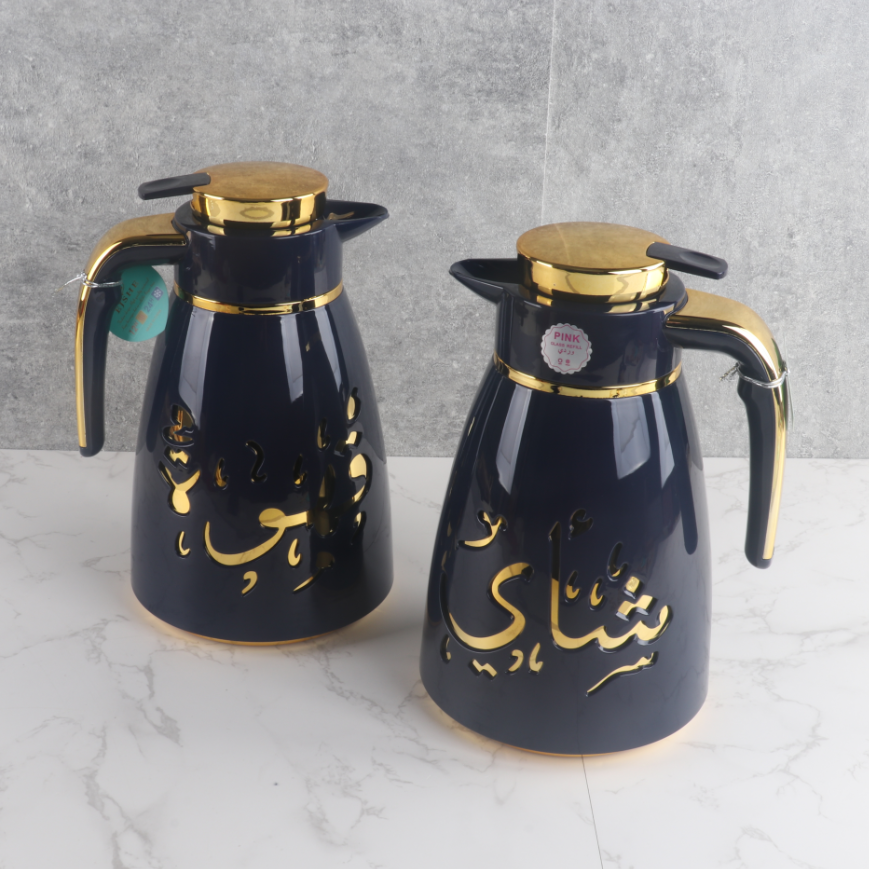 New arriving Luxury Blue Arabic coffee tea pot  1000ML Dallah Insulated Thermal Flask Coffee pot