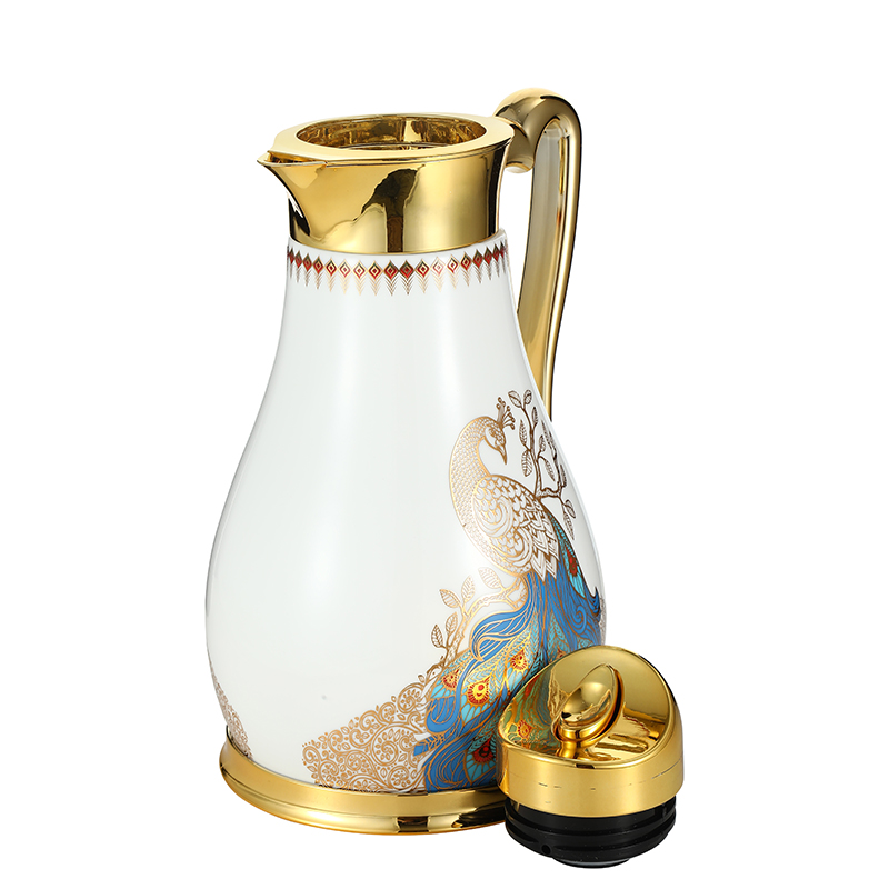 1000ml Arabic Style Gold Plating  Ceramic Vacuum Thermos Turkish Arabic Tea Pot Arabic for Hot Water