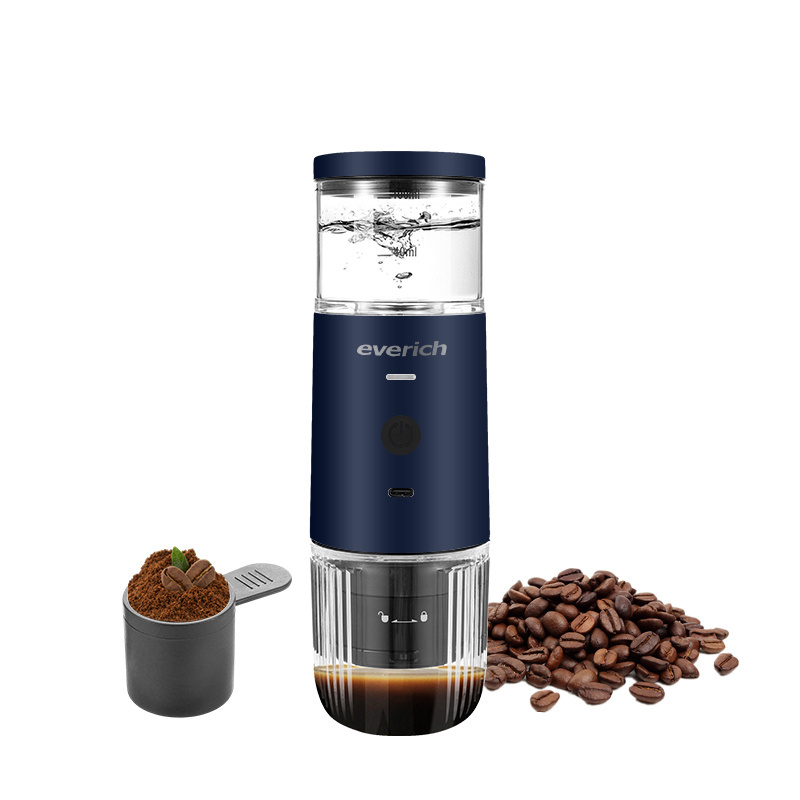 USB Rechargeable Mini Portable Coffee Maker with Compatible Coffee Capsules and Ground Coffee