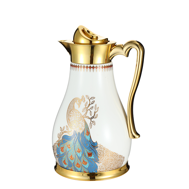 1000ml Arabic Style Gold Plating  Ceramic Vacuum Thermos Turkish Arabic Tea Pot Arabic for Hot Water