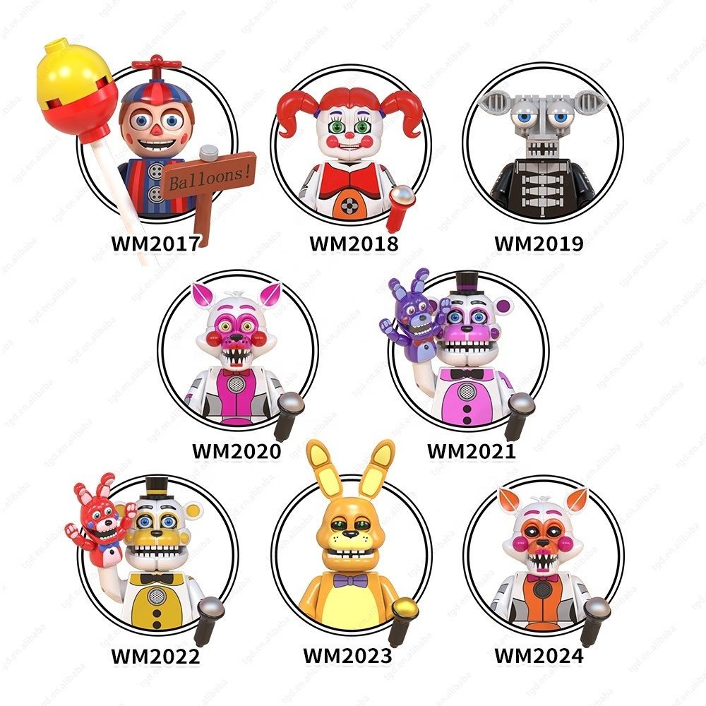 WM Blocks FNAF Anime figure toy five nights at freddy figure Mini building blocks Figure Kid building block sets model kits