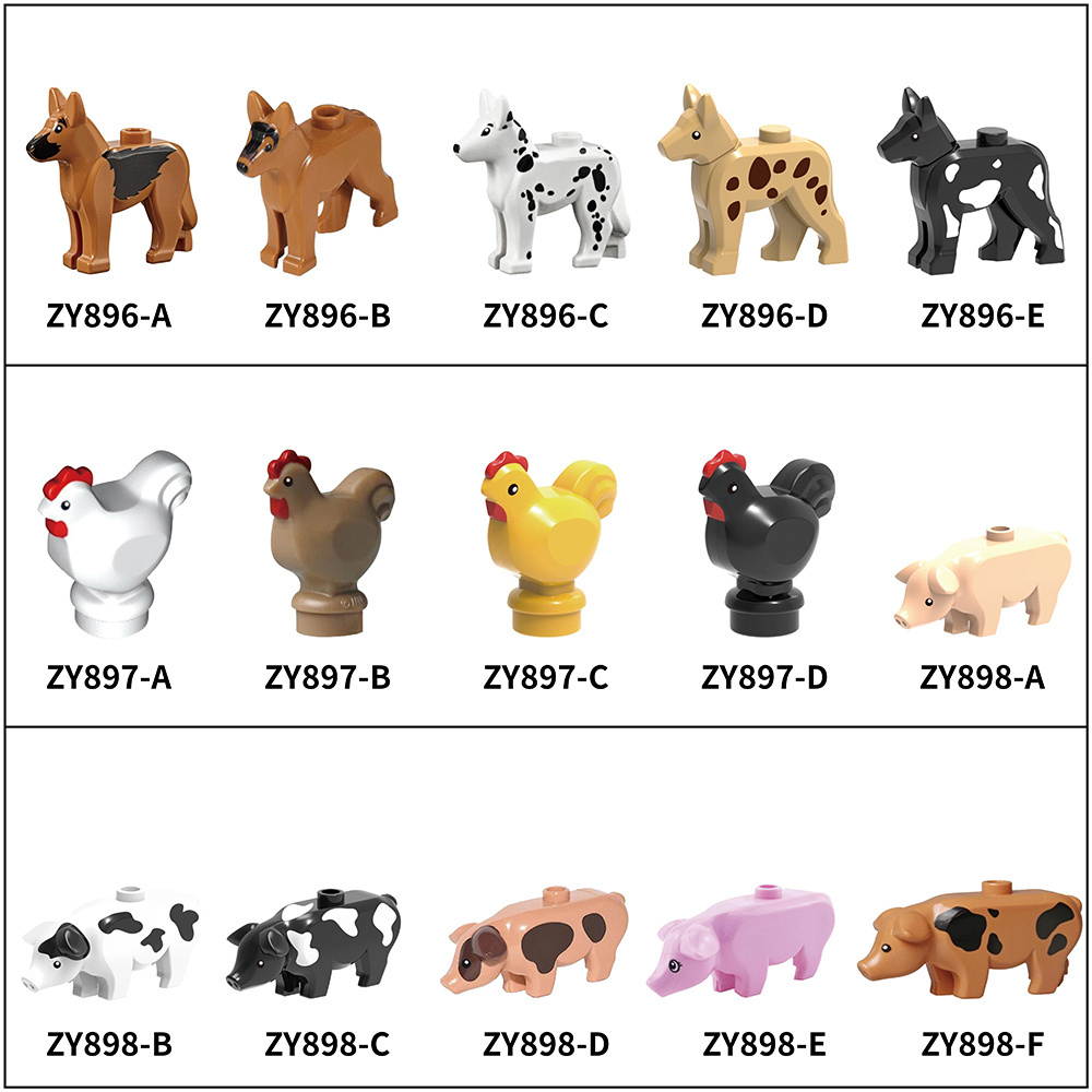 Puzzle Animal Series Farm Horse Military Medieval Soldier Mounts War Horse Saddle Mini Compatible figures Building Blocks Toys