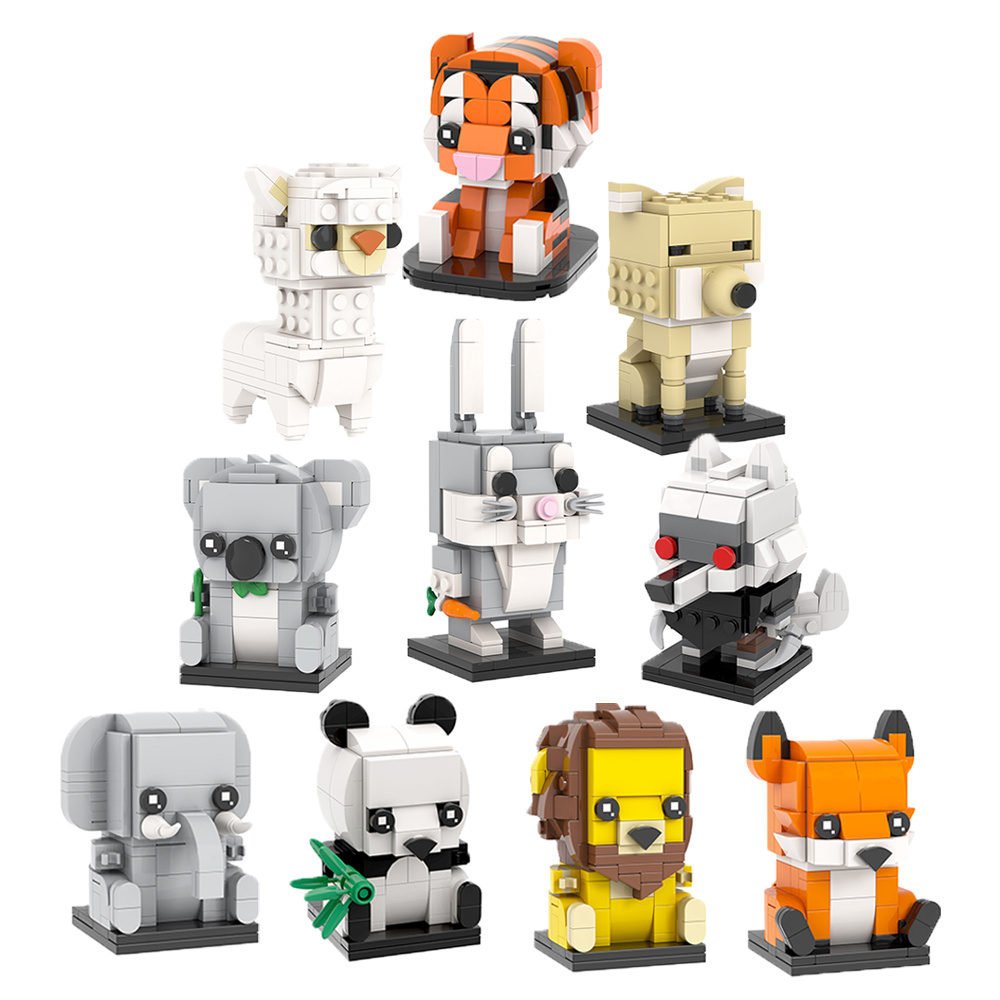 Koala Tiger Panda Fox cat Animal Building Blocks Sets BrickHeadz MOC Brick Sets Diy Toys for Kids 2023 Toys