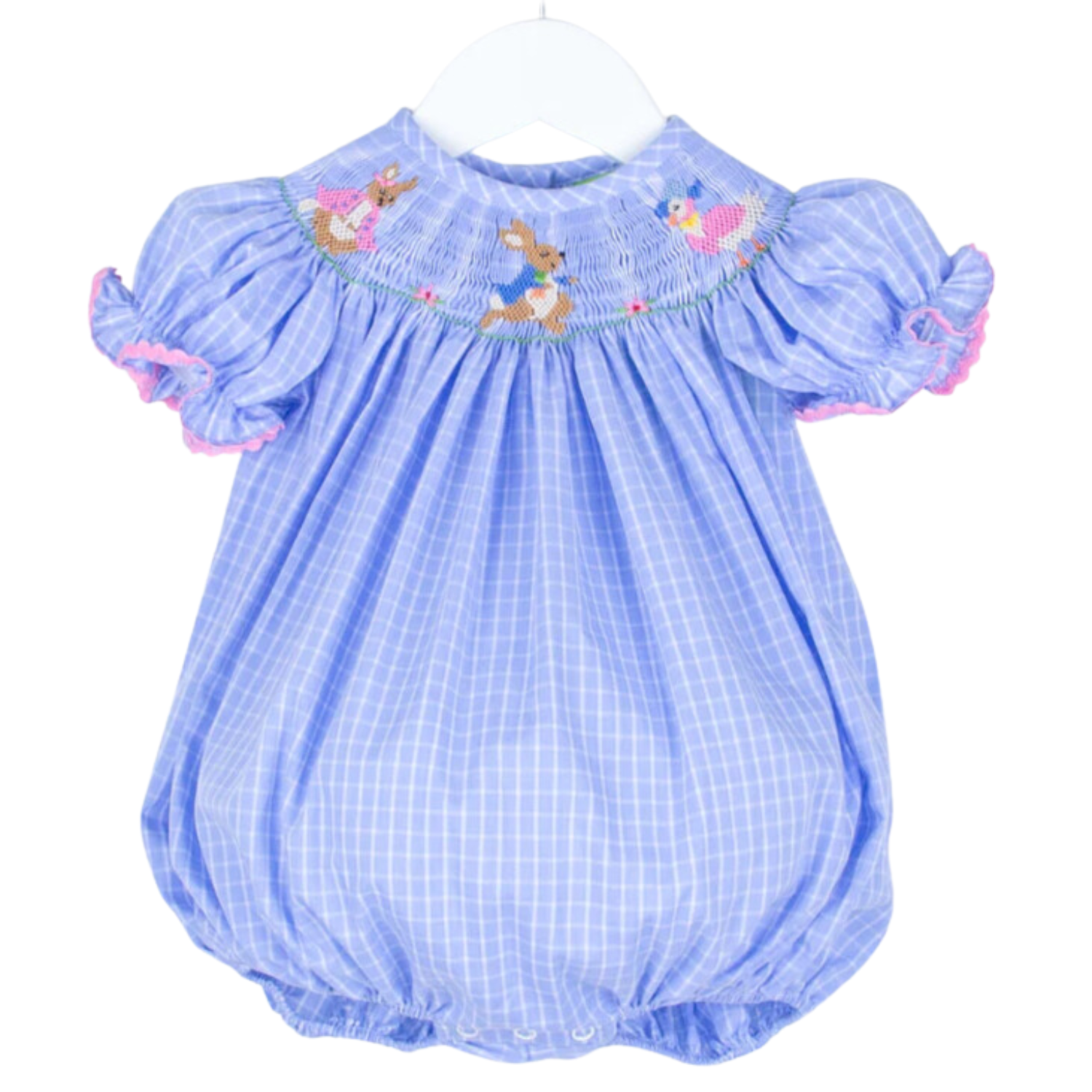 New Easter Day Children Clothing Girl Smocked Dress With Bunny Rabbit Embroidery Customize Design Wholesale From Vietnam