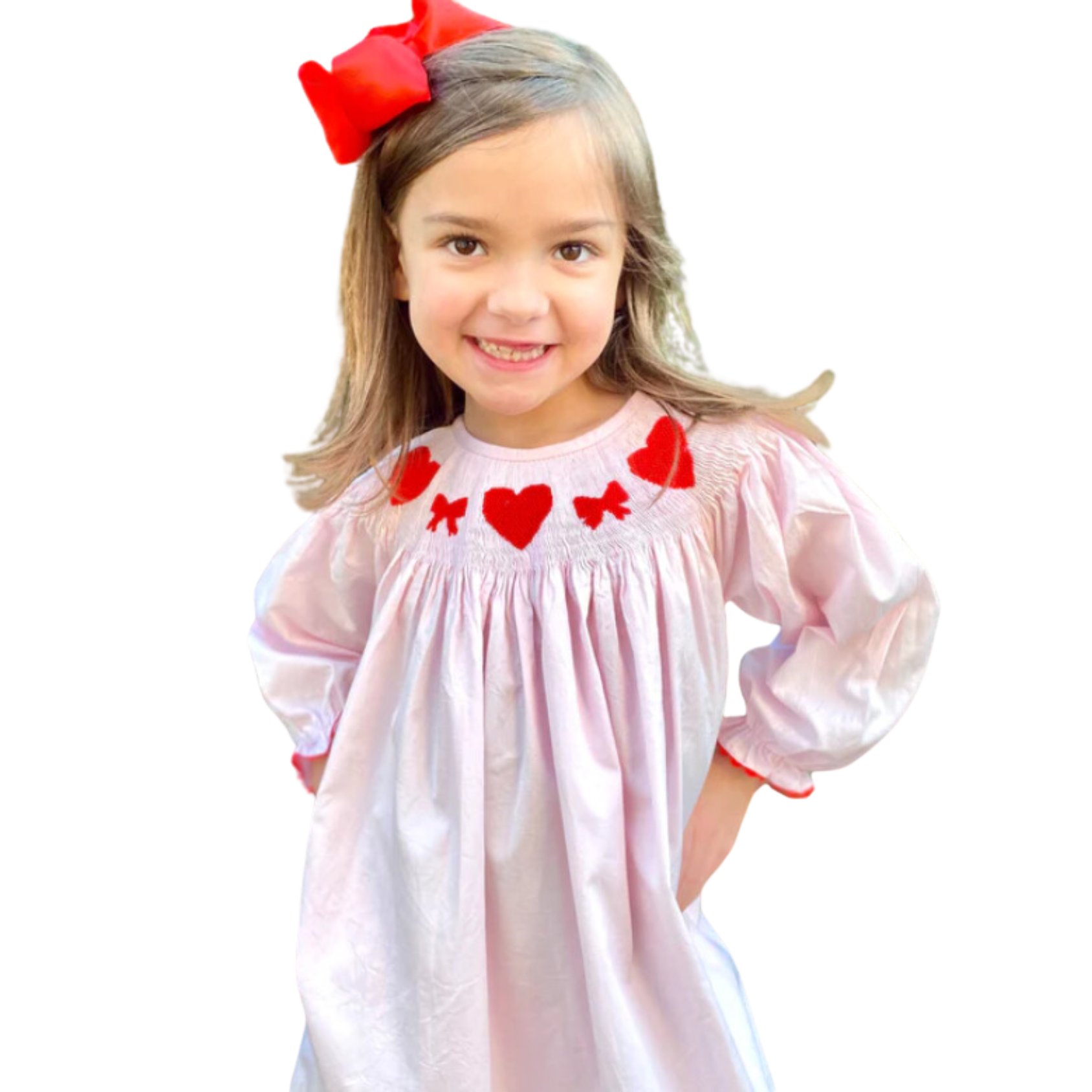 New Valentine 2024 Children Clothing Girl Smocked Dress For Princess From 2 Months To 12 Years OEM & ODM Wholesale