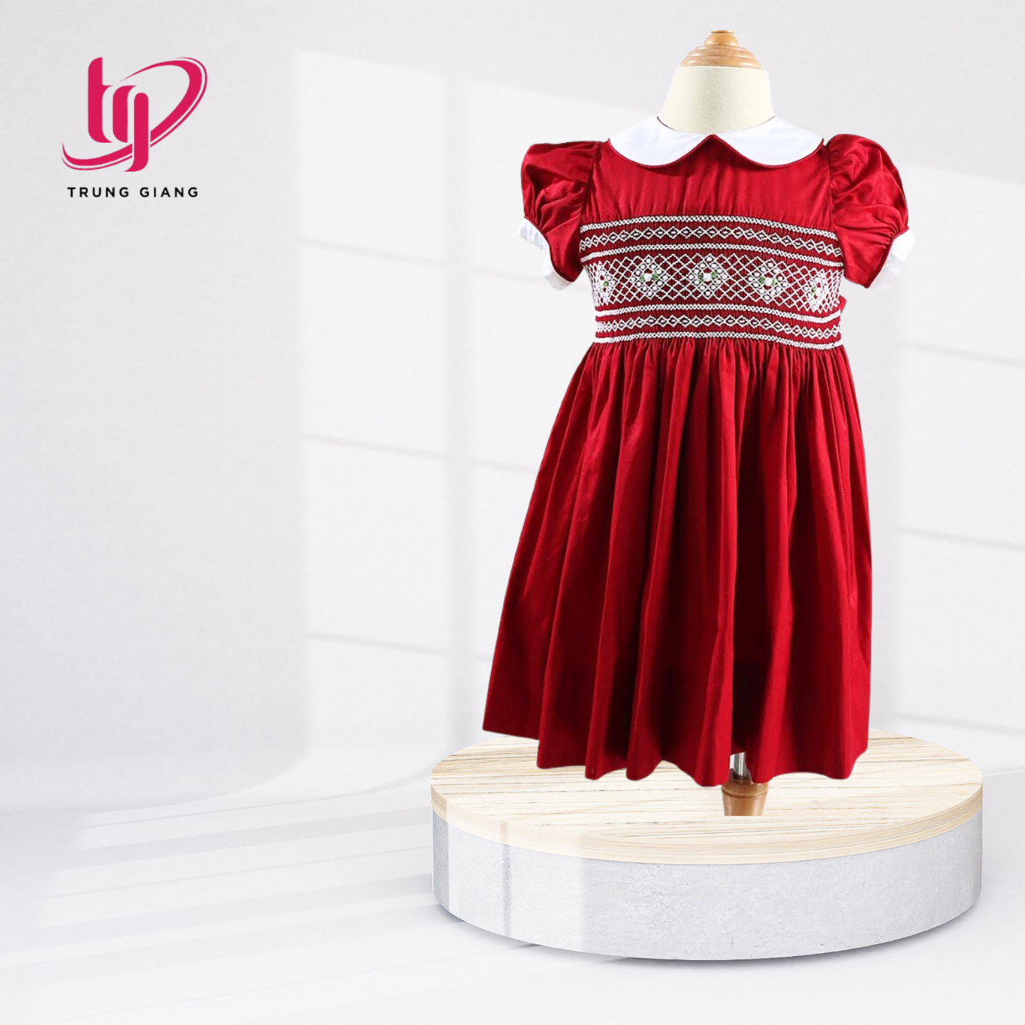 Baby Clothing Baby Dresses Girl Smocked Dress For Girl Cotton Red Short Customized Design From Vietnam Manufacturer