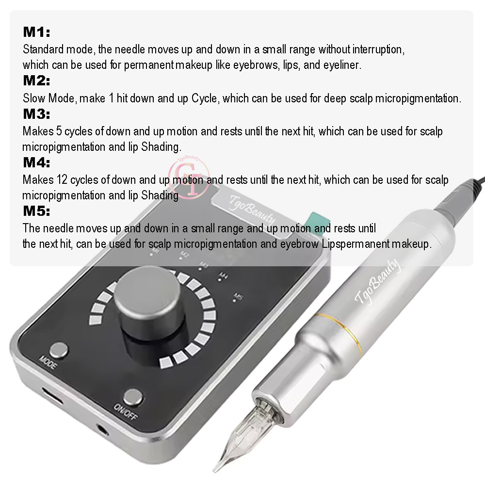 Private Label Scalp Micropigmentation Tattoo Machine SMP Tattoo Device with 5 Modes 18 Levels Speeds for Hairline Tattoo