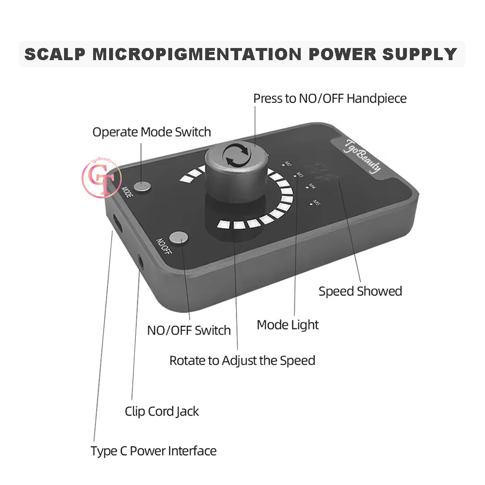 Private Label Scalp Micropigmentation Tattoo Machine SMP Tattoo Device with 5 Modes 18 Levels Speeds for Hairline Tattoo