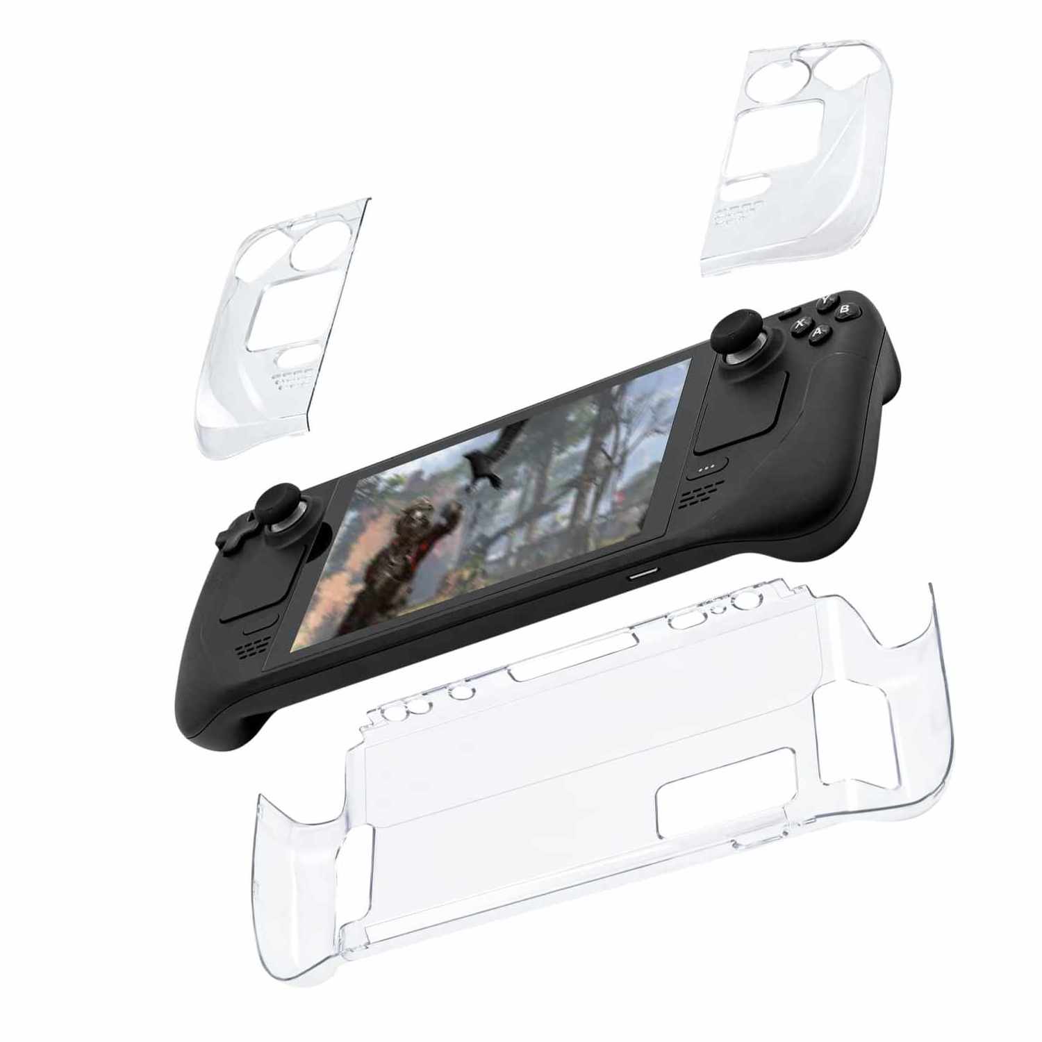 Detachable PC Transparent Full Protective Crystal Hard Case Cover Shell for Steam Deck Host Game Console Accessories