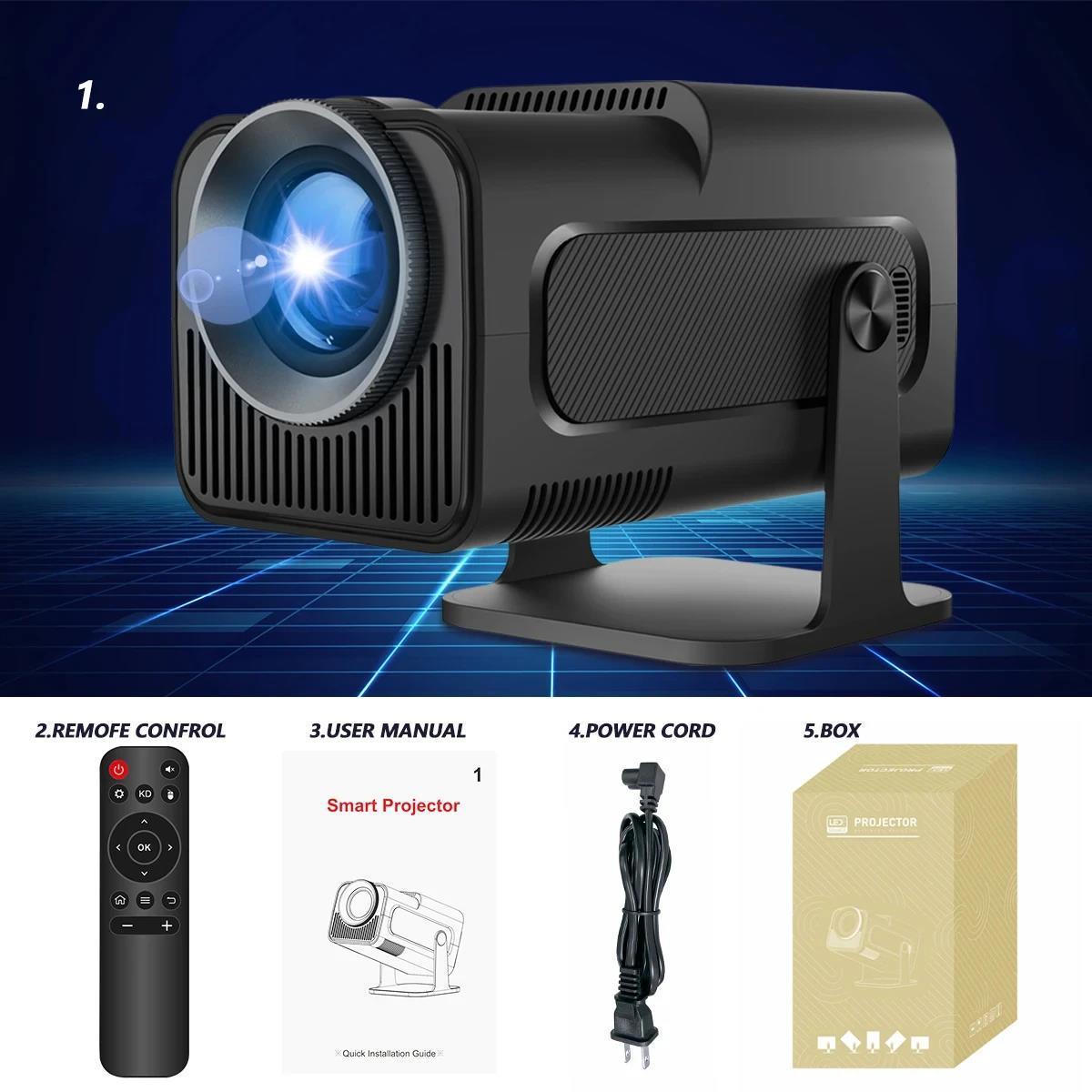 180 Rotate 4K Android 11 Projector Native 1080P H713 390ANSI HY320 Dual Wifi6 BT5.0 1920*1080P Cinema portable Projetor