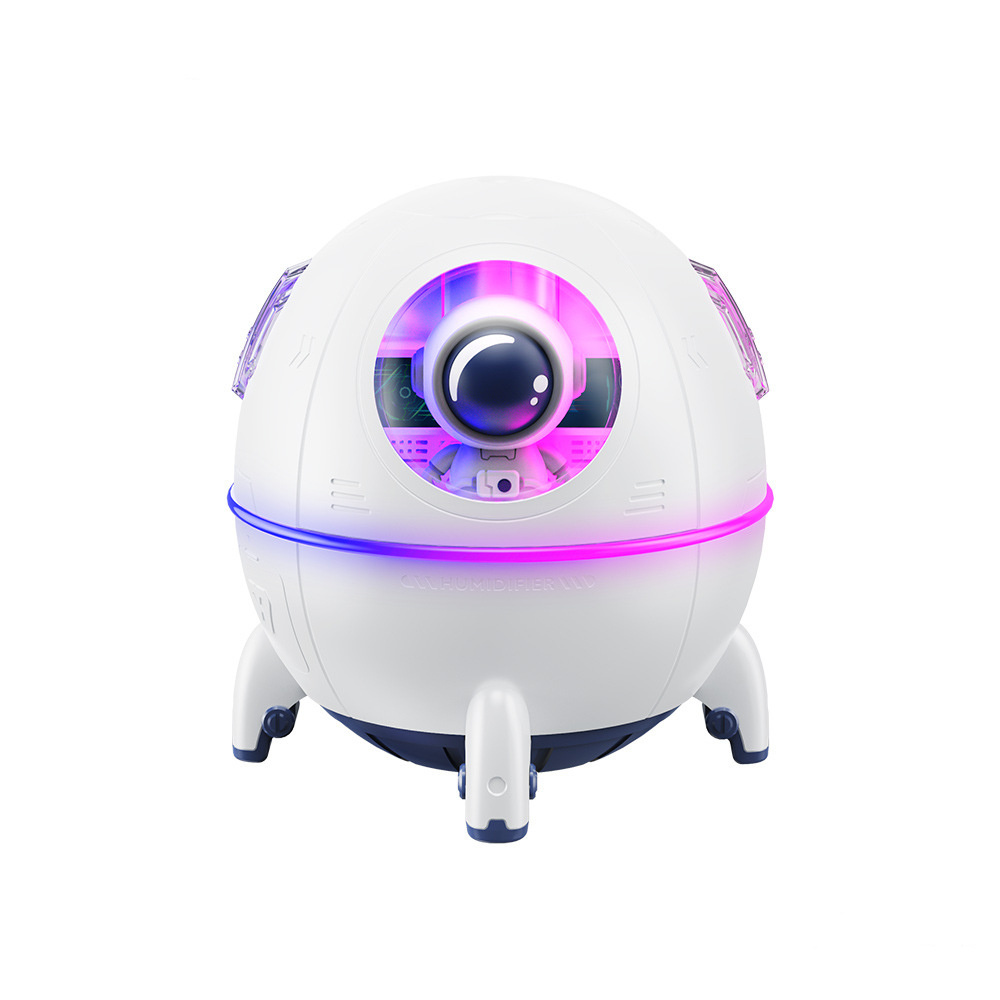 Mini Spaceship Air Humidifiers with Atmosphere Light Ultrasound Mist Sprayer Rechargeable Air Freshener for Home