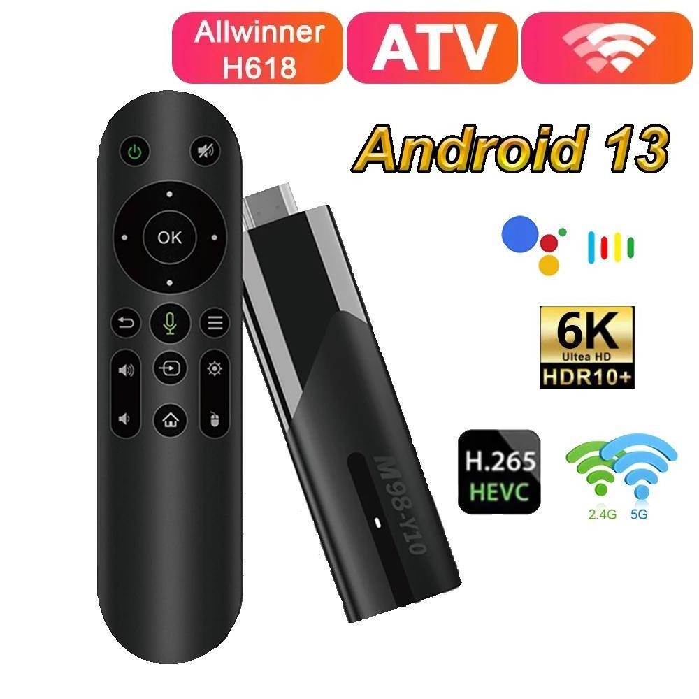 M98-Y10 6K TV Stick Android TV Box 13 Smart TV Allwinner H618 2GB RAM 16GB ROM Dual WiFi 6 BT 5.0 ATV HDR 10 Media Player IPTV