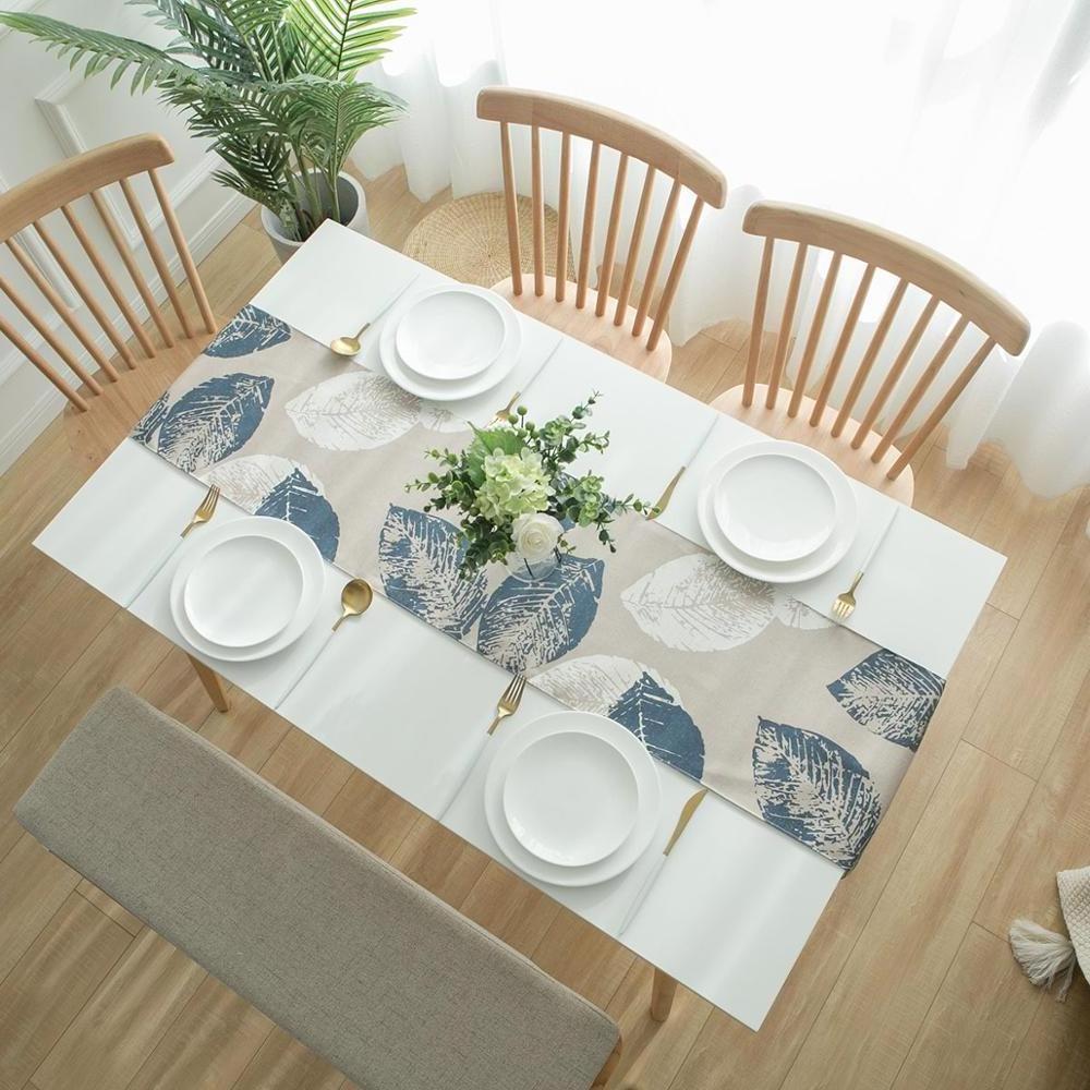 cotton linen custom print table runner