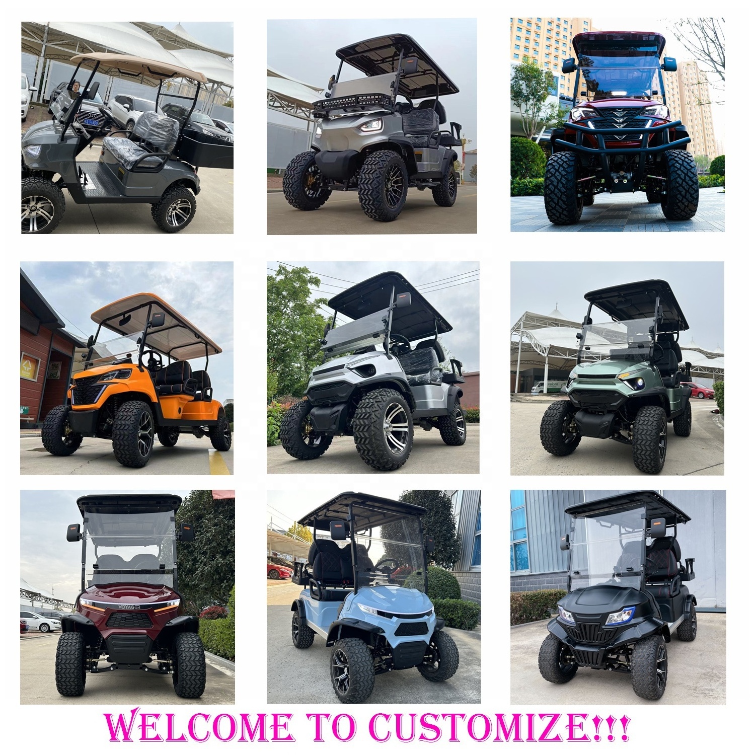 5KW AC System 6 Person Seaters Luxury 4 Wheel Drive 72 Volt Golf Cart Electric 6 Seat for Adults