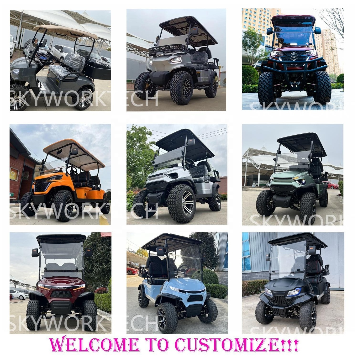 2023 Chinese Customized 72 Volt 4 6 Seat Street Legal Golf Electric Cart