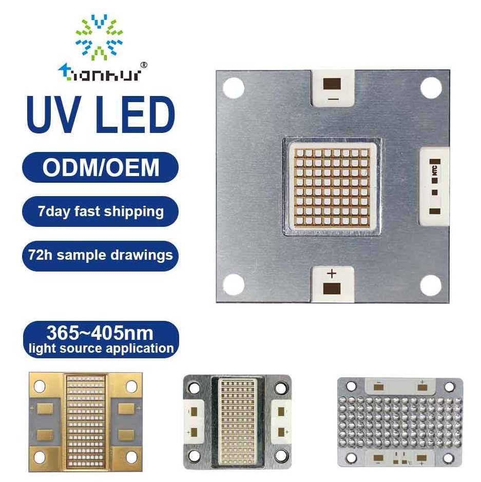 Customized UV LED Modules 365nm 385nm 395nm 405nm COB SMD Chip UV LED on Board Light Source