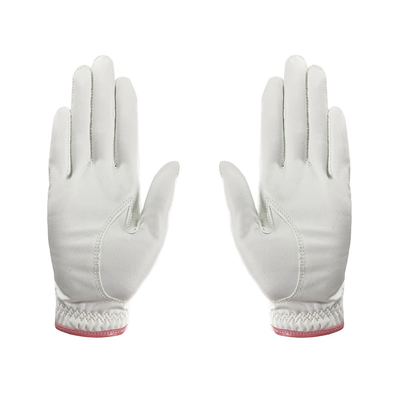 Majestic white and pink microfiber lady's golf gloves