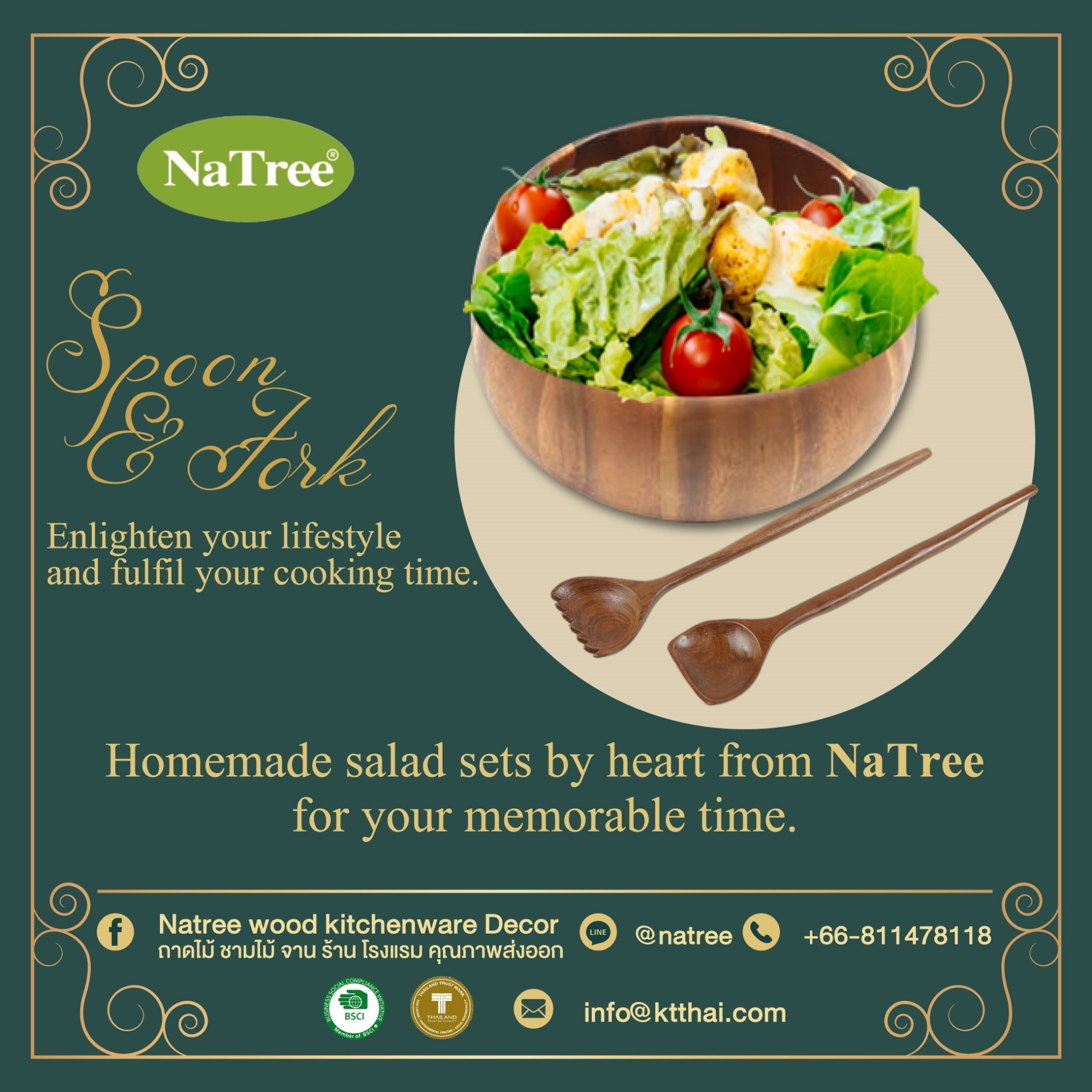 Best Selling & High Quality Natree solid wooden bowl kitchen bowl cutting vegetables fruits salad maker