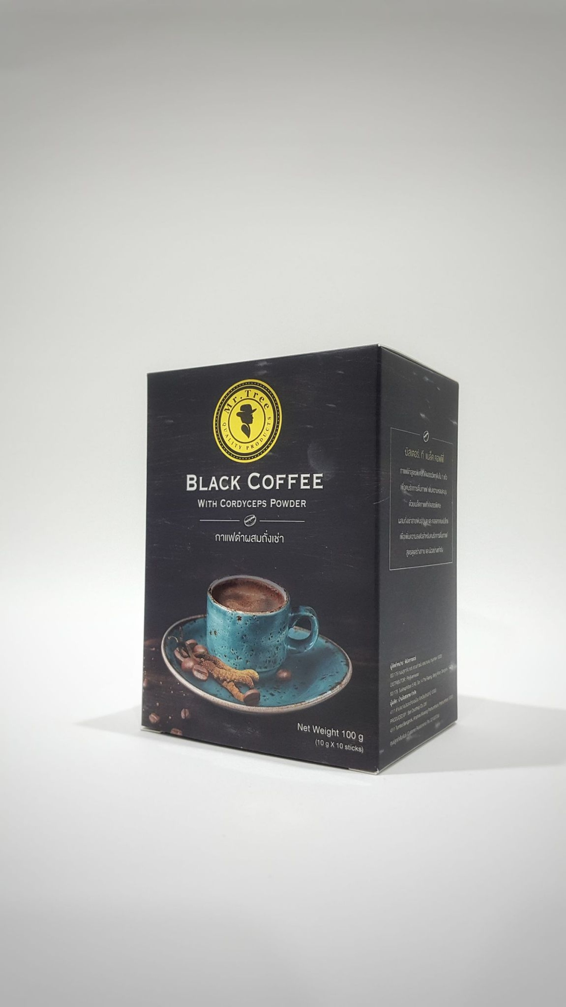 Mr.Tree Black Coffee with Cordyceps Powder and Collagen dipeptides Premium product from Thailand