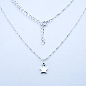 Best Price High Quality Classic Silver Necklace with Star Pendant 925 Sterling Silver Jewelry Minimal Style Adjustable Length