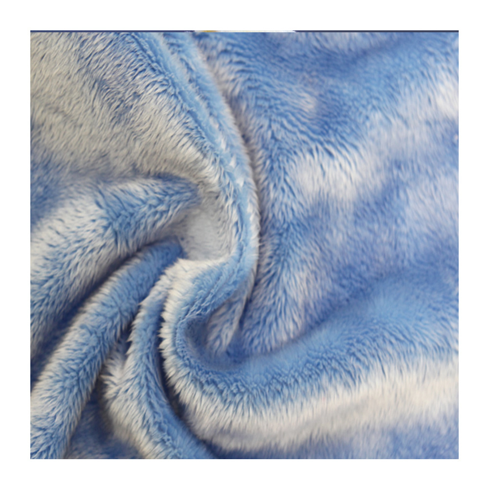 High Quality Baby Boa Fabric White and Blue Color