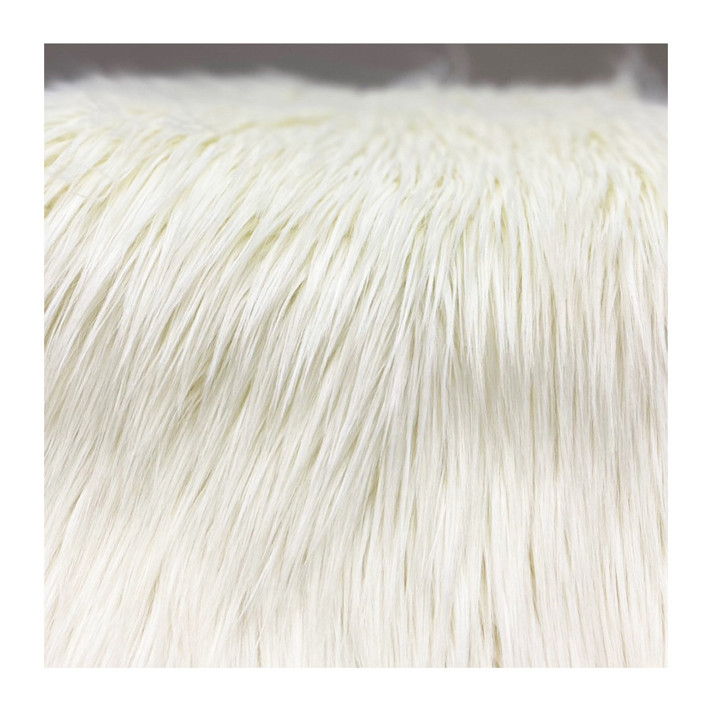 Animal White Color 100% Acrylic Long Plush Faux Fur Fabric Super Soft Comfortable Modern Style