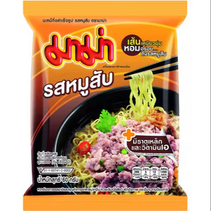 Mama noodles with minced pork flavor 60g 1box x30 pouches Thailand Thai foods  instant noodle noodles quick easy  convenience