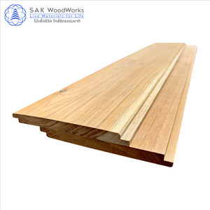 Thai Teak Cladding and Ceiling Boards by SAK WoodWorks Luxurious Wood Cladding for your Estate 12 x 90 x 1000/3000 mm.