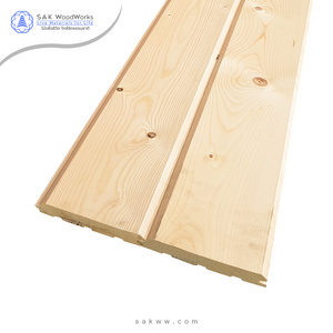 Pine & Spruce V-shape  Claddings with Tongue & Grooved 18 mm. x 145 mm. x 3 m. Best Quality for Wall Panels Ceiling  by SAKWW