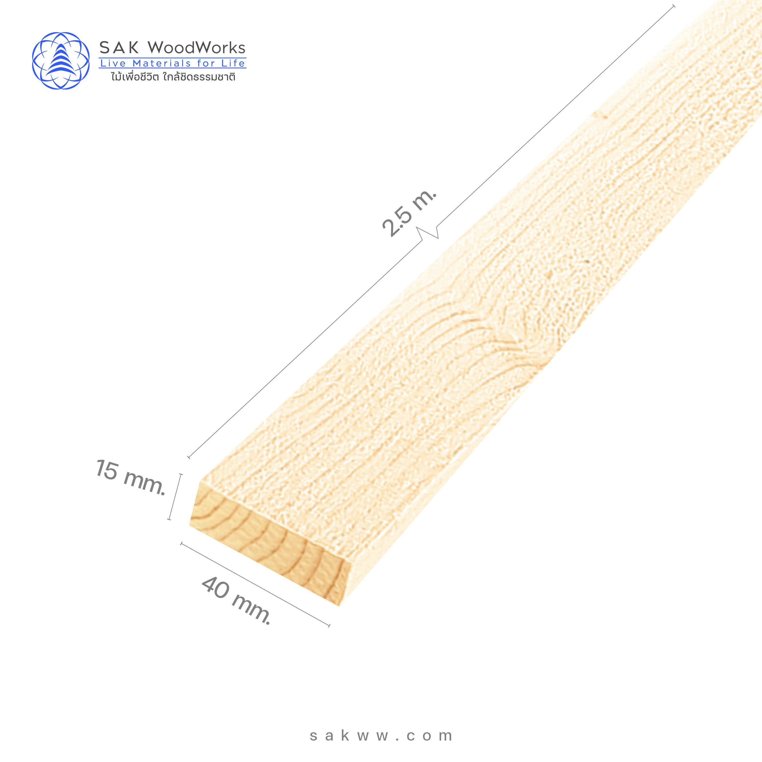 Pine Spruce Battens Slats smooth 4 sides Factory commercial price Wholesales for all your needs 5 mm. x 40 mm. x 2.5 m. KD