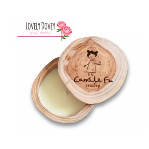 "Lovely Dovey Scent" New Scent Soy Wax Candle Natural Relaxing Aromatherapy set in Wooden Box (Size L)  Product From Thailand