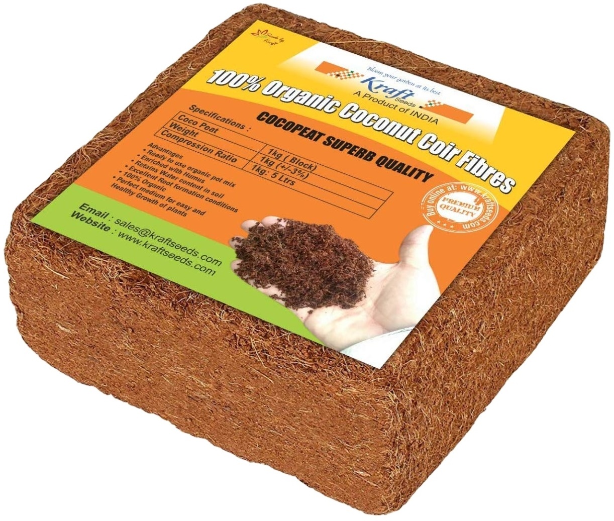 Coconut Coir Coco Peat Compost Cocopeat Fibre Pith Organic Soil block Low EC