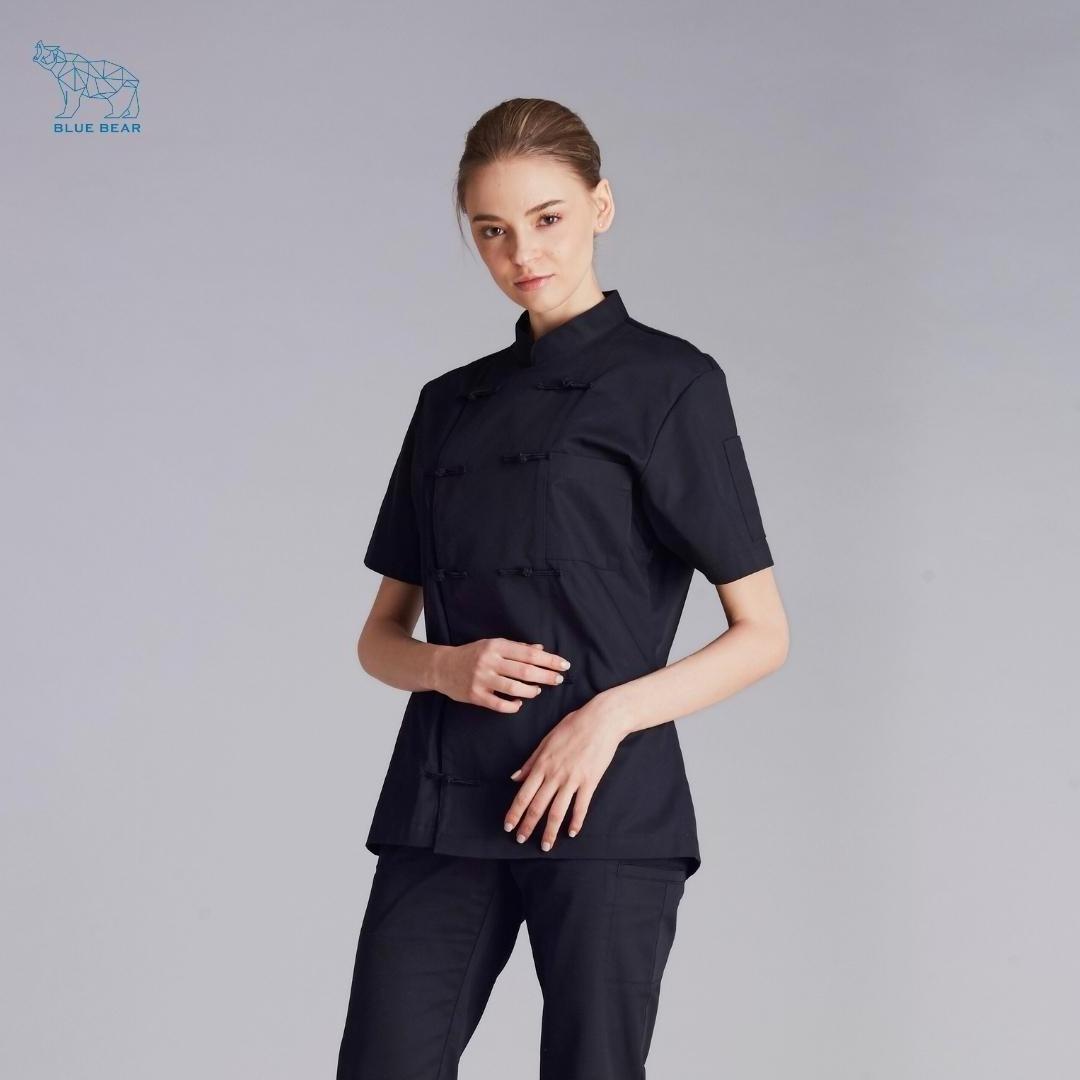 2023 Kitchen Apparel Italian Style NEO Chinese Short Sleeve Chef Coats Novelty & Special Uniforms for Unisex Men Women Clothing