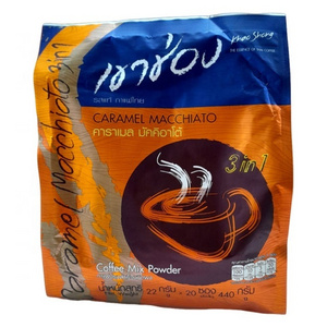 440g Caramel Macchiato Flavored Instant Coffee Powder 2 in 1 Bag Sweet Packaging Color Feature Sugar Shelf Brown from Thailand