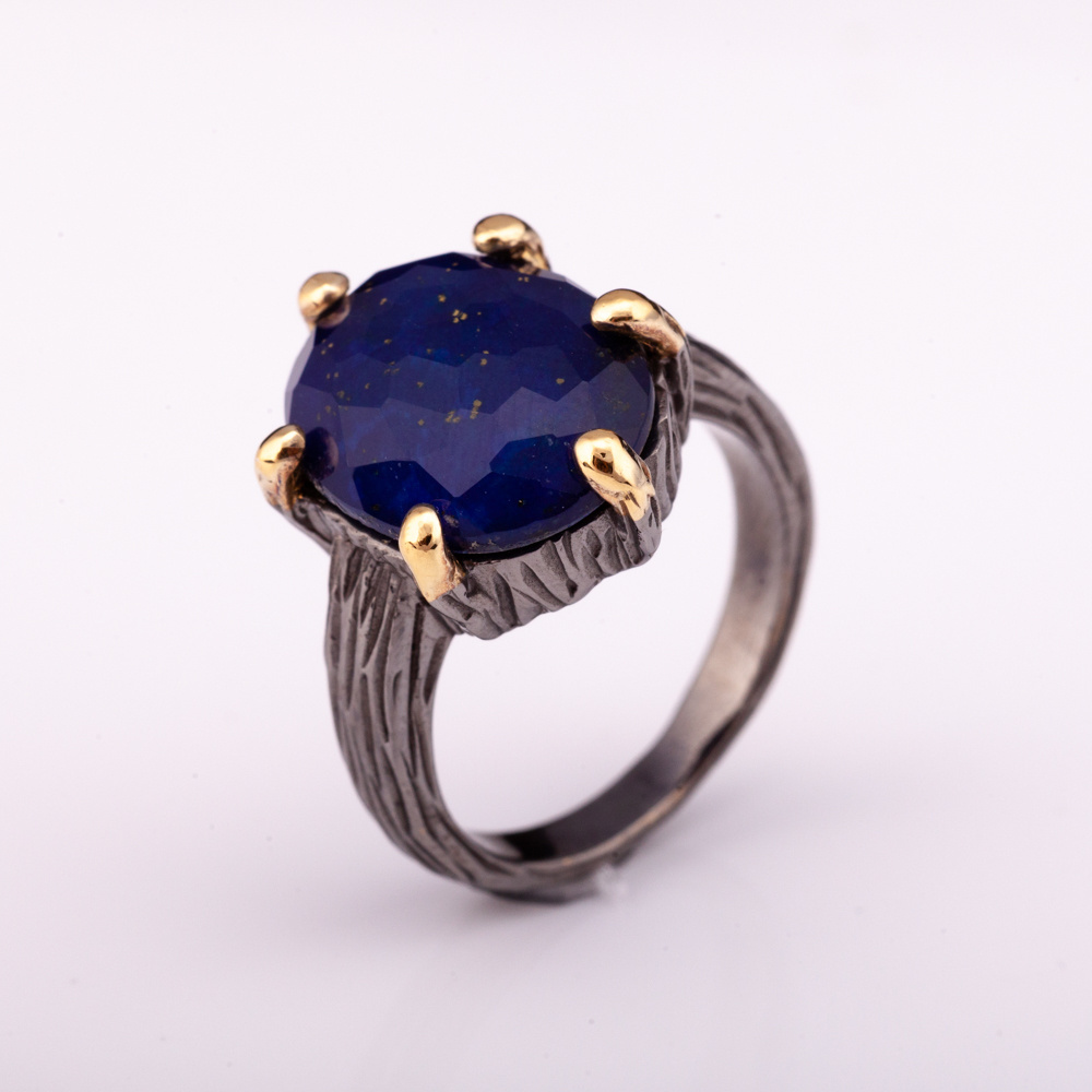 High Fashion Jewelry Spooky Natural Lapis Fancy Cut Silver 925 Ring Factory Price from Thailand Manufacturer