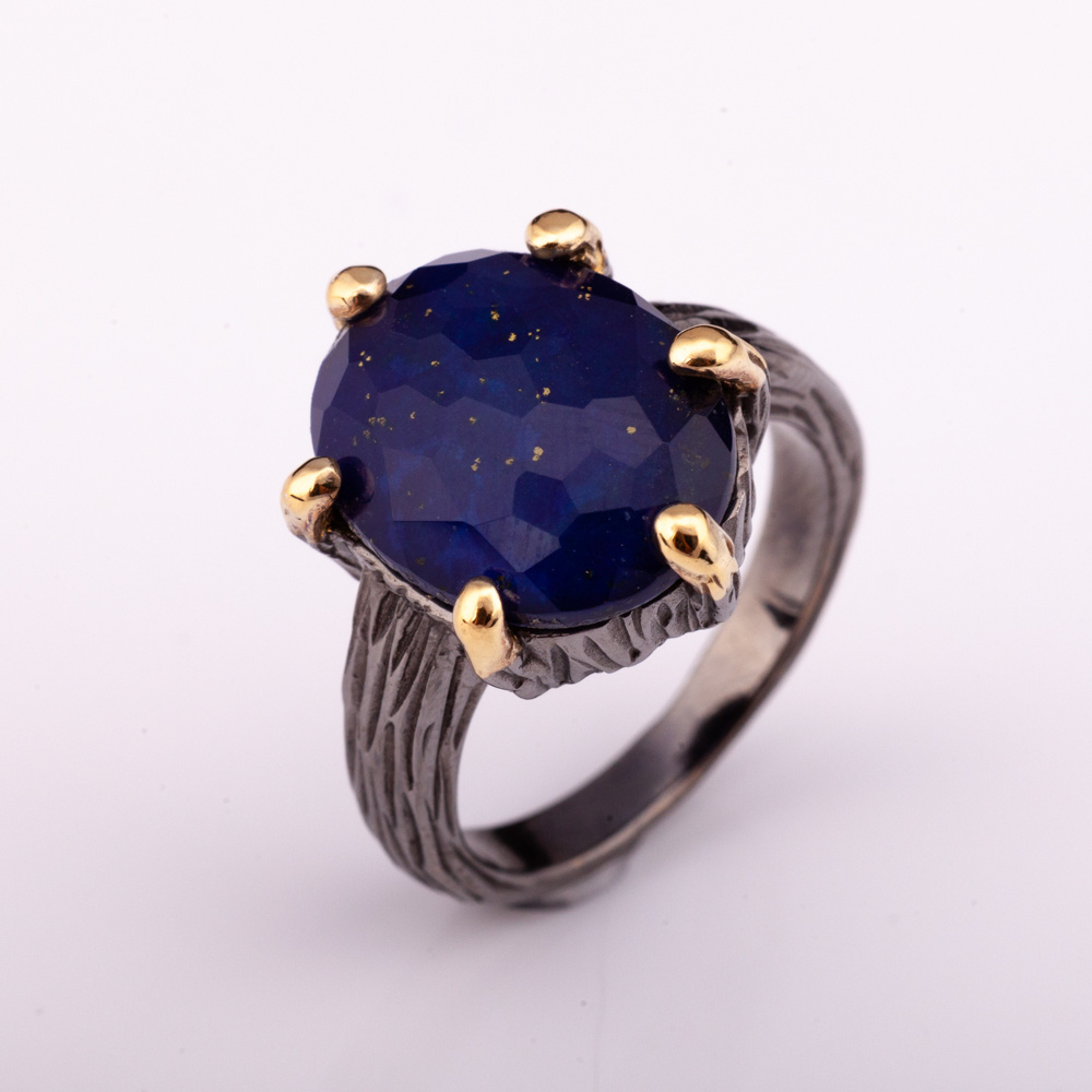 High Fashion Jewelry Spooky Natural Lapis Fancy Cut Silver 925 Ring Factory Price from Thailand Manufacturer