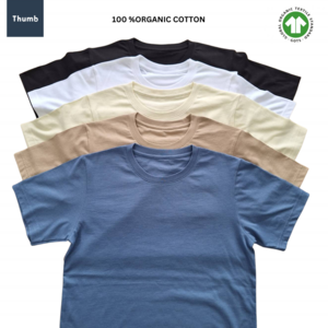 Sustainable T shirt 100% Organic Cotton Combed Ring Spun High Quality for Wholesale and Custom Logo Design Print