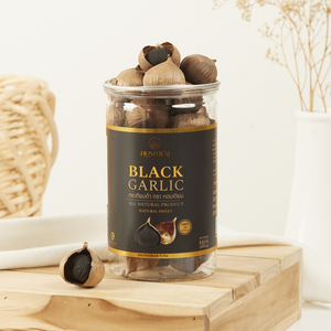 Homtiem Black Garlic Peeled 17.63Oz (500g.) Natural Sweet and Soft Ready to Eat for Healthy Snacks and Recipes