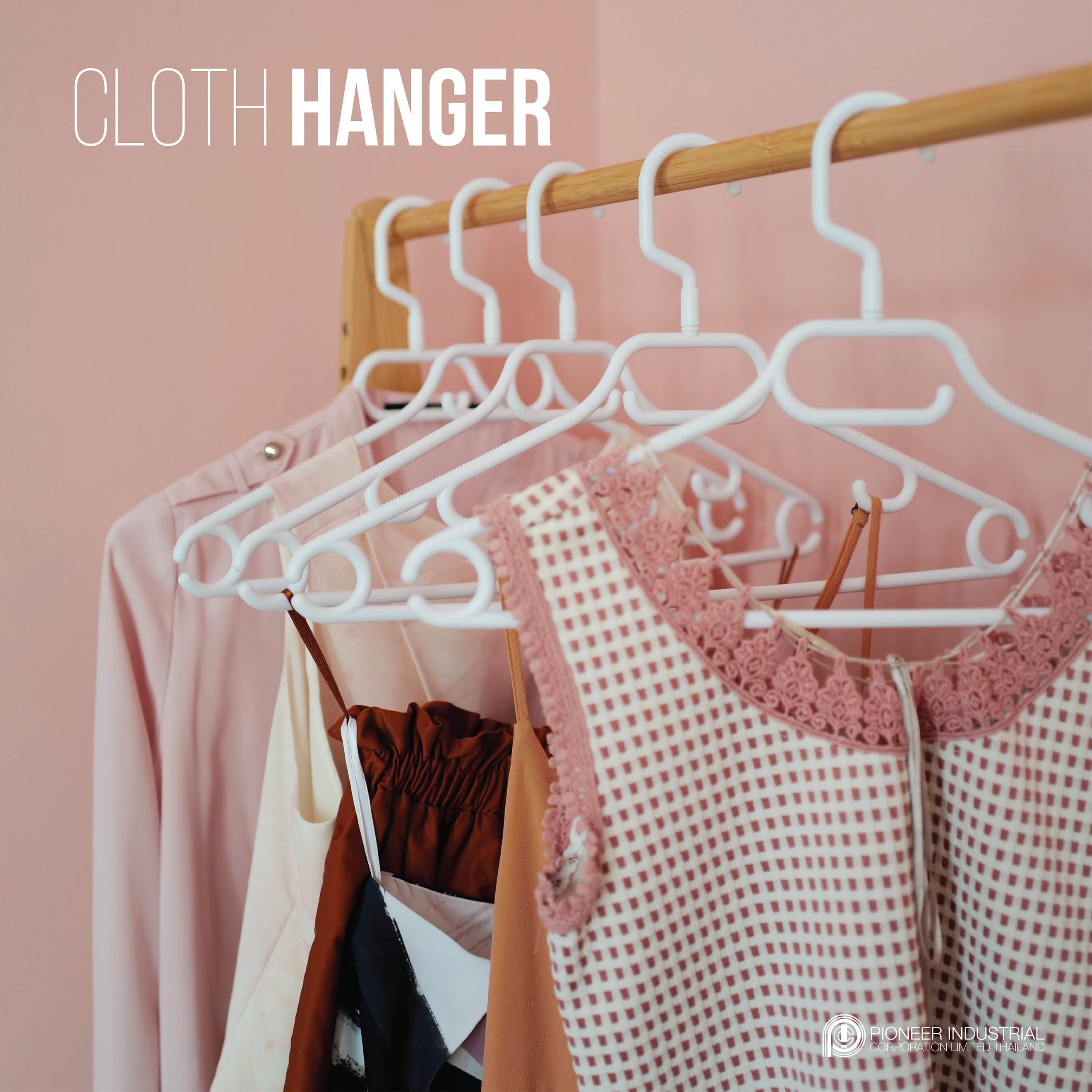 Clothes hanger rack plastic Clothes pegs plastic  clothes pegs sets for hanging PIONEER Thailand manufact