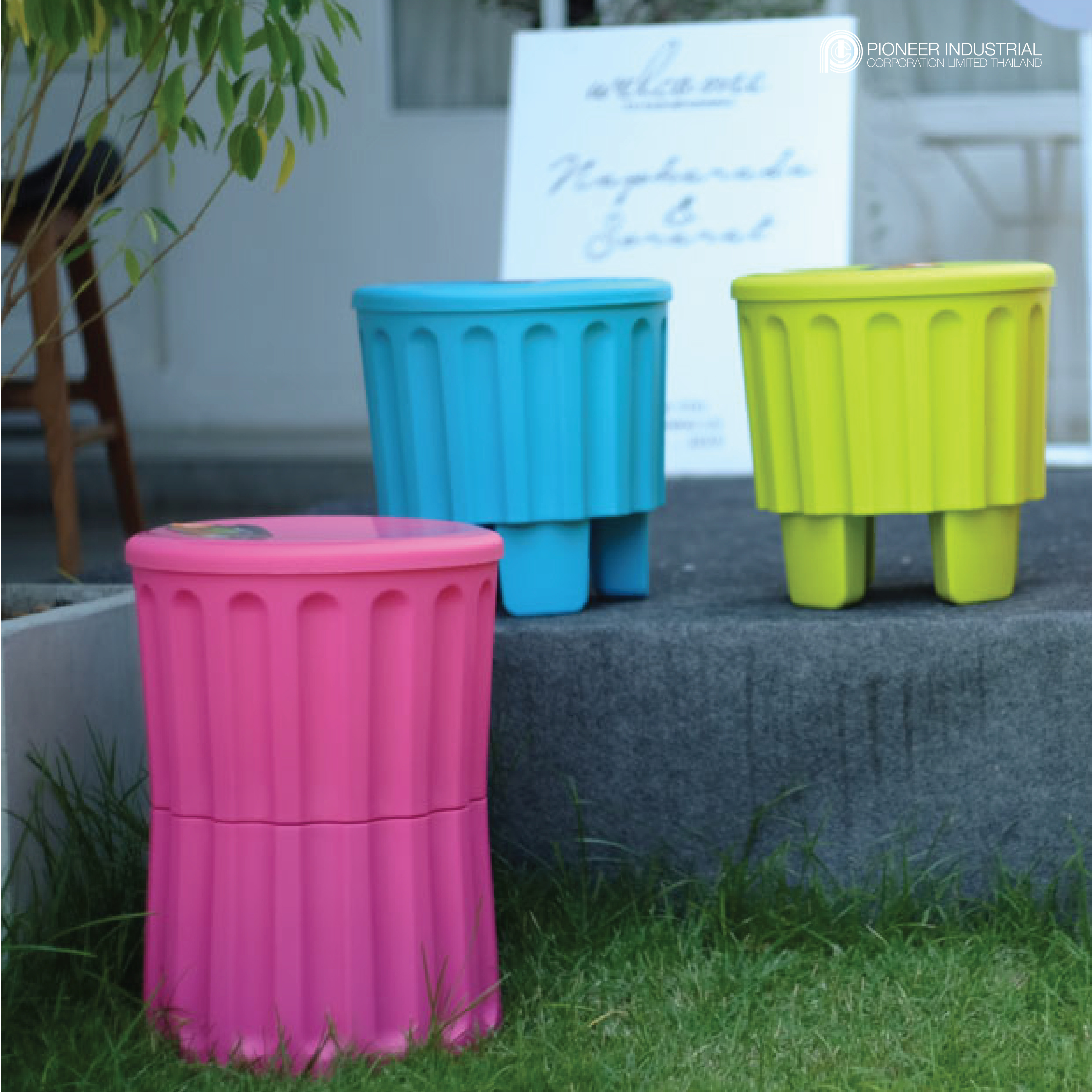 Plastic stool chair storage keyboard stool chair plastic furniture Thailand manufacturer exporter high quality Pioneer plastic