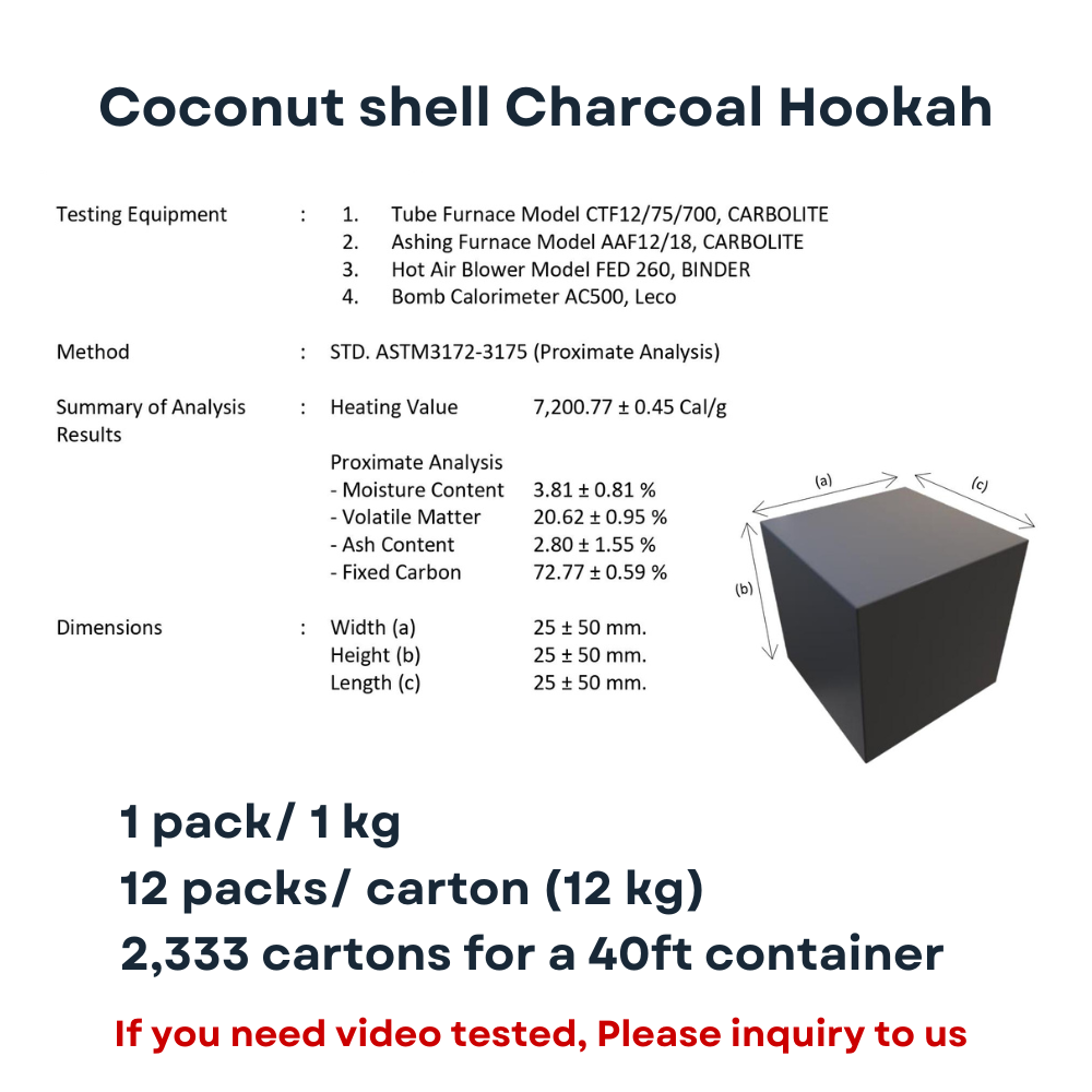 Thailand Shisha Charcoal Coconut Shell Hookahs Exporting Weekly Manufacture Best Selling Wholesale Russian Smoke