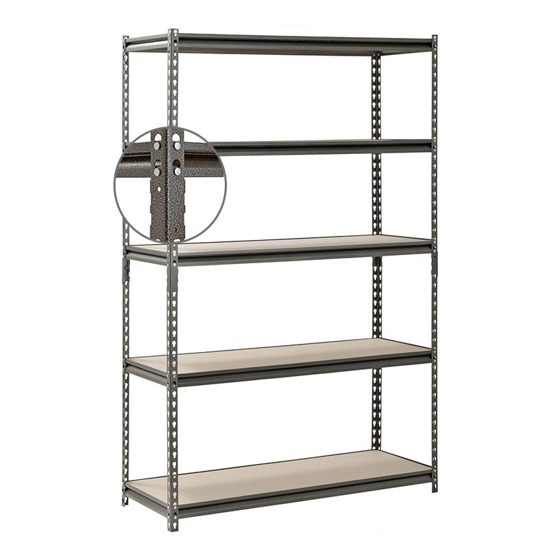 Heavy Duty Boltless Adjustable Industrial Warehouse Store Home Garage Shelving Metal Frame 5 Layer Tier Sheet Storage Shelf Rack