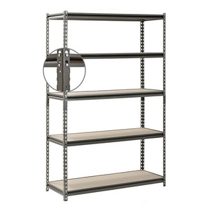 Heavy Duty Boltless Adjustable Industrial Warehouse Store Home Garage Shelving Metal Frame 5 Layer Tier Sheet Storage Shelf Rack