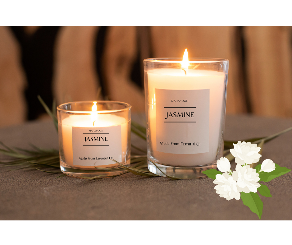 Jasmine Aroma Candle With Essential Oil 100 Grams Customized Luxury Scented Candles Soy Candles Premium Quality From Thailand