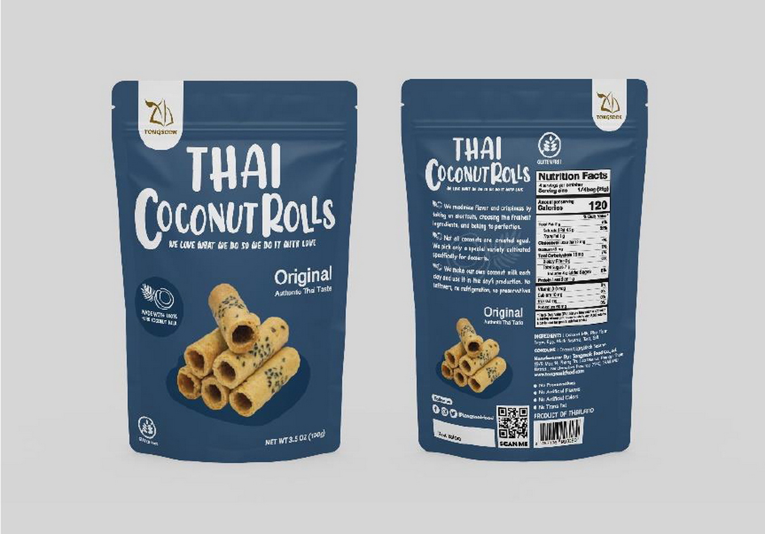 Thai coconut roll crispy original from Thailand gift boxes Mochi Oreo Keto  Kitkat Japanese  food snacks protein bars biscuits