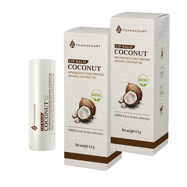 Coconut Extract Organic Lip Care Coconut Lip Balm Stick 10g. Natural Lip Balm Beauty Care Product Made From Essential Oil