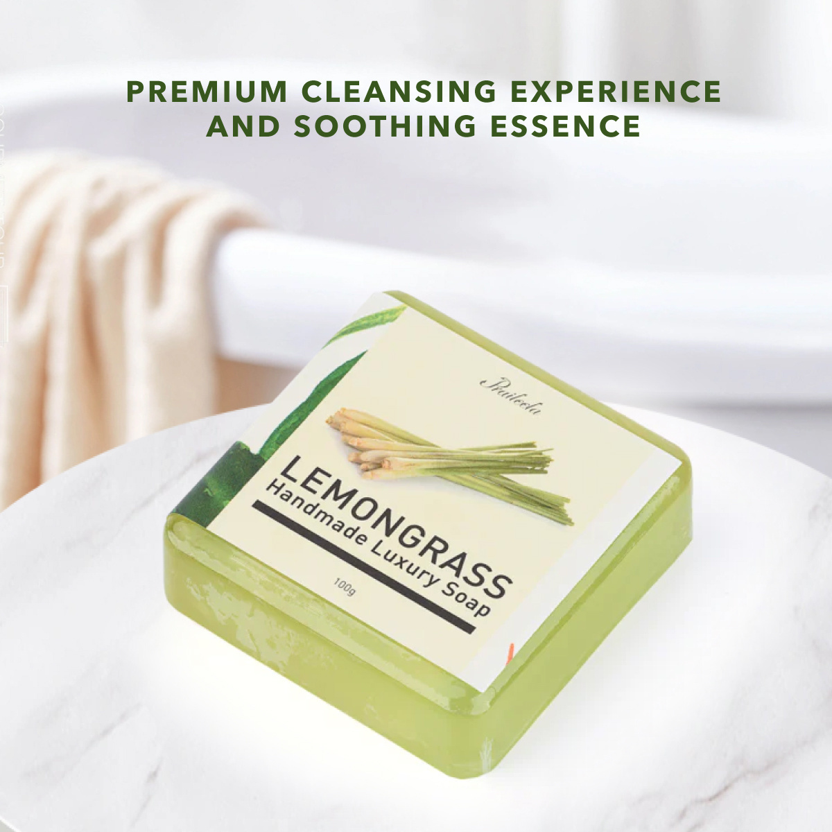 Luxury Lemongrass Soap 100g Natural Soap Deep Cleansing  Skin Delicately Scented Wholesales From Thailand