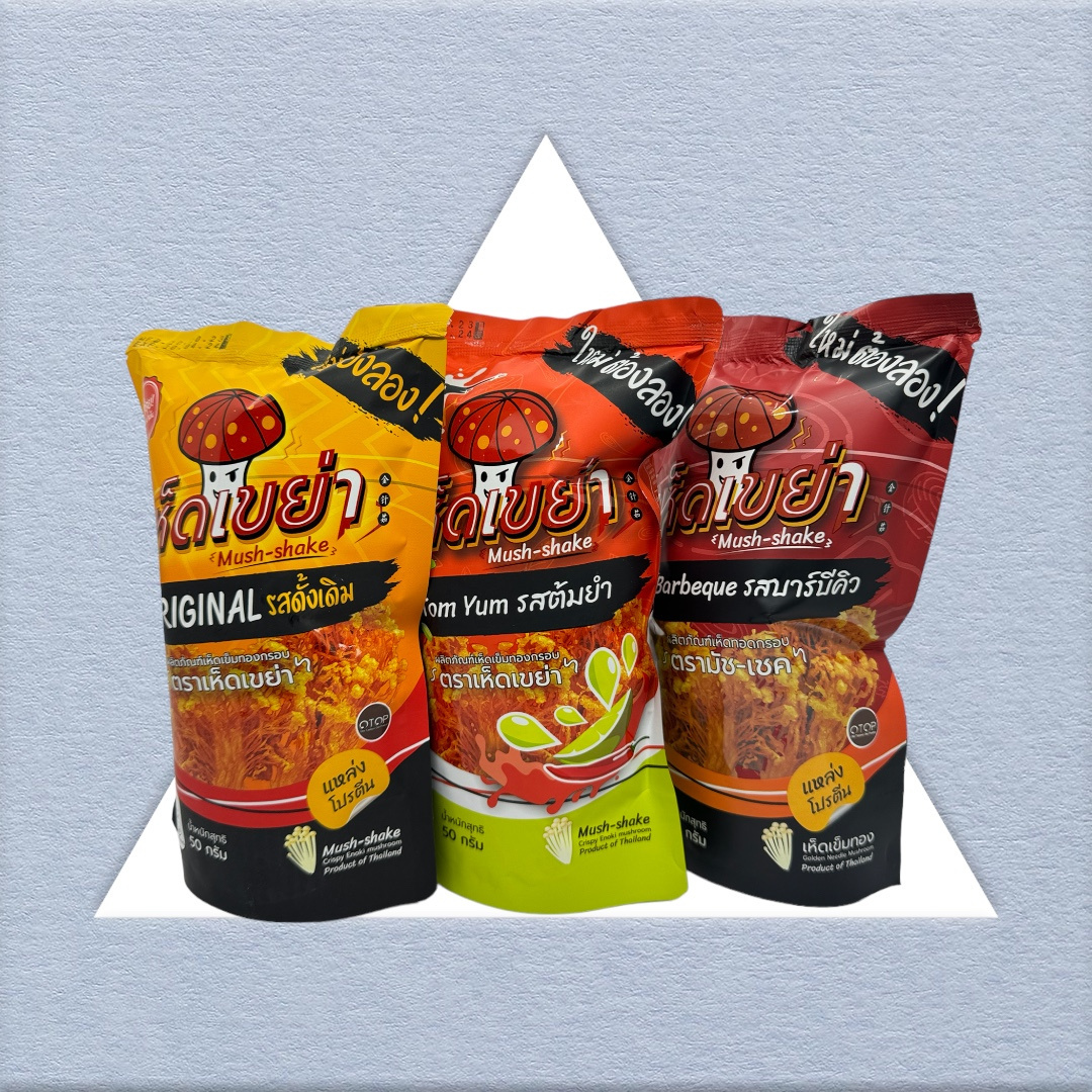 Tom Yum flavor Crispy Enoki Mushroom  snacks wholesale premium Enoki mushroom fried Product from Thailand Snack Chips