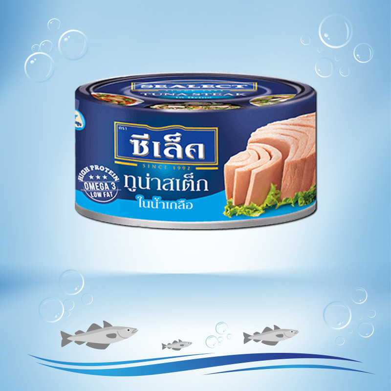 Best Seller Premium Food Product From Thailand SEALECT Tuna Steak In Spring Water Size 165 g x 4  Canned Fish Ready To Eat