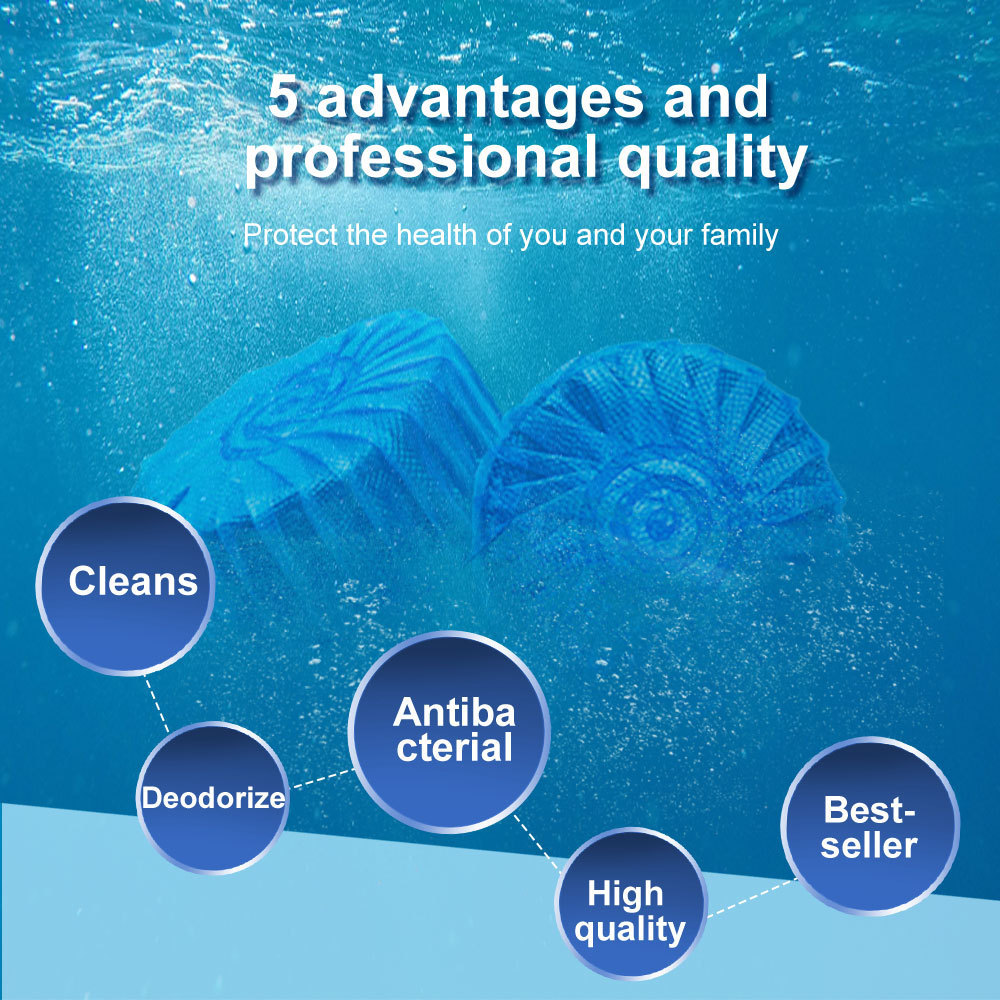 High Quality Automatic toilet bowl cleaner tablets blue bubbles solid block toilet cleaning tablet